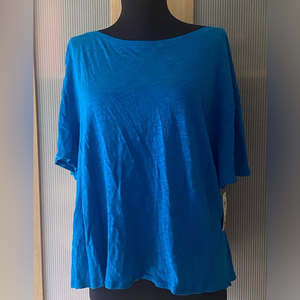 NWTs Deep Sea Blue Open Back Top, Size Large